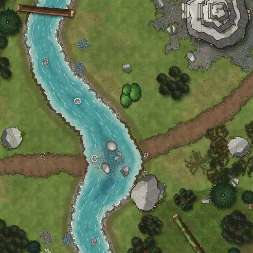 Battlemap of an alpine stream